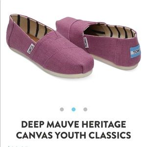 Toms Deep Mauve canvas youth classics